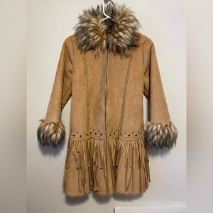 AMERICAN WIDGEON GIRLS  FAUX FUR COAT SIZE 10